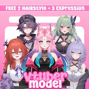 Custom Live2d Vtuber-commissie | Live2d Model Commission, Anime, Anime Art, Aangepast Vtuber-model voor commercieel gebruik, Pngtuber, Vtuber-items