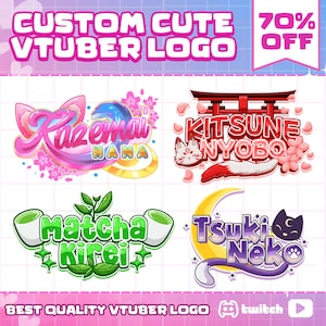 CUSTOM VTUBER LOGO | Vtuber Logo, Vtuber, Custom VTuber Logo Commission , Kawaii Logo, Custom Cute Vtuber Logo, GIFTuber Logo, Cute Logo