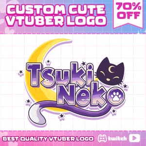CUSTOM VTUBER LOGO | Vtuber Logo, Vtuber, Cute Logo, Kawaii Logo, Custom Cute Vtuber Logo, GIFTuber Logo, Custom VTuber Logo Commission