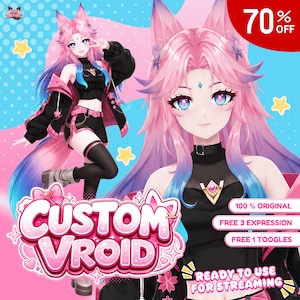 Commissione VRoid personalizzata / Avatar VTuber 3D / Modello VRM per streaming anime