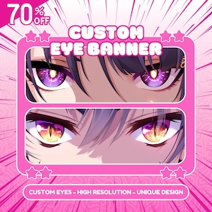 Aangepaste Twitch-banner | Oogbanner | Twitchbanner | Anime-illustratie | Hoge resolutie | Twitter | Youtube | Onenigheid | Bannerontwerp