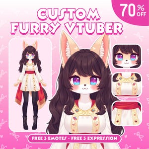 Aangepaste Live2D harige Vtuber | vtuber-model, vtuber, aangepaste vtuber, Fursona, Anthro, harige basis, harige avatar, harige kunst, harige Vtuber