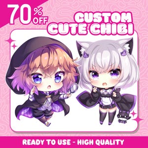 Aangepaste schattige chibi-animekarakter commissie schattige anime | Chibi PBB | Chibi-illustratie | Chibi-huisdier | Schattige chibi | Chibi-kunst | Fanart Chibi