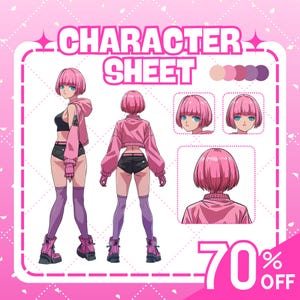 Aangepast referentieblad voor personages voor je avatar | Vtuber-referentieblad | Aangepast referentieblad | Tekenblad | Referentieblad anime