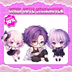 Custom Chibi Anime | Original Character Anime Chibi Fanart | Chibi logo | Cute Chibi | Chibi emotes | High Quality Custom Chibi Anime Art