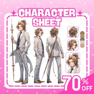 Aangepast referentieblad voor personages voor je avatar | Vtuber-referentieblad | Tekenblad | Referentieblad anime | Aangepast referentieblad