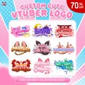 Custom Cute Vtuber Logo Text or Animated | Vtuber Kawaii | Logo For Stream | Twitch or Kick | GIFTuber Logo | Chibi Logo | PNGTuber Logo | product logo