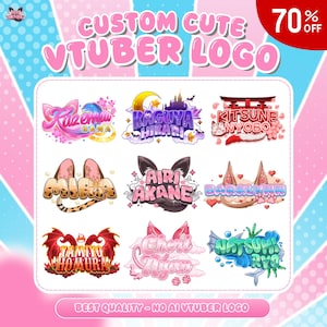 Personalisiertes Kawaii Vtuber Logo: Chibi PNGTuber Twitch Design