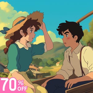 Custom Ghibli-Style Art | Christmas Gift, Anime From Photo, Anime Portraits for Couples, Families & Pets,Personalized Anime