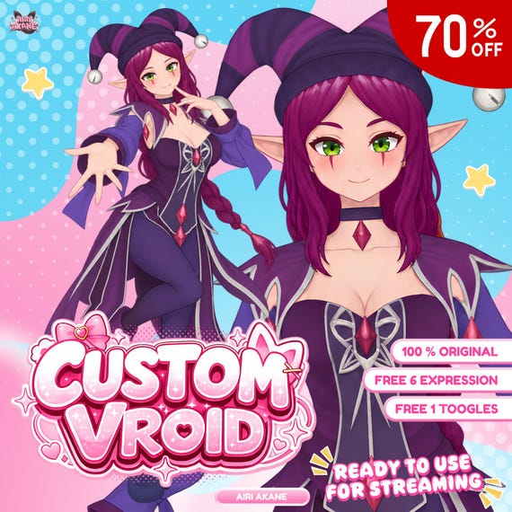 Custom VRoid Commission | 3D VTuber Avatar | Anime Streaming Model VRM & VRCHAT