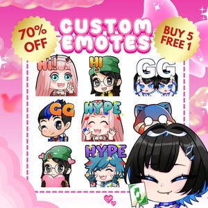 Emote personalizzate di Twitch o emote di calcio / Facebook, Discord / Stile anime Chibi carino / Emote di Twitch, Anime / Emote di Twitch per streamer Twitch