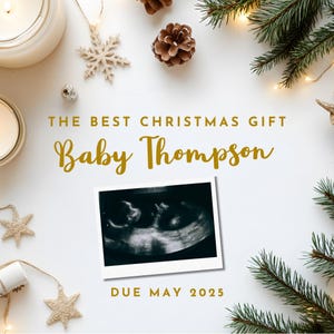 Weihnachten Schwangerschaftansage Vorlage, Dezember Baby Reveal, Dezember Schwangerschaft, Weihnachtsbabyankündigung, Einfache Baby Reveal für Weihnachten