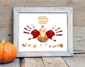 Keepsake Turkey Handprint Art, Happy Thanksgiving Handprint Art, Fall Handprint Art, Turkey Handprint Craft, Hand Turkey, Thanksgiving Card