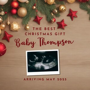 Dezember Baby Reveal, Weihnachten Schwangerschaftsankündigung Vorlage, Einfache Baby Reveal für Weihnachten, Dezember Schwangerschaft, Weihnachtsbabyankündigung