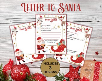 Letter to Santa with Wish List, Dear Santa Letter, Christmas Letter For Father Christmas, North Pole Letter, Nice List, Santa Claus Letter