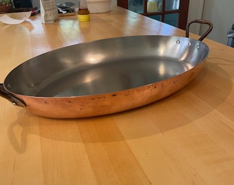 Williams Sonoma 14" Copper Gratin Stainless Steel Lined Cookware France