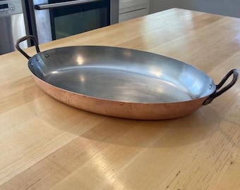 Williams Sonoma 14" Copper Gratin Stainless Steel Lined Cookware France