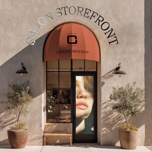 Salon Shop Front Logo Mockup, Beauty Studio Facade Sign (PSD) - Etsy