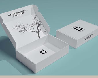 Box Packaging Mockups Bundle: Realistic Cardboard Box Templates (PSD Digital Download)