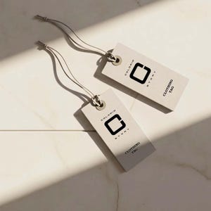 Hang Tag Swing Tag Mockup for Clothing, Printable Price Tag, Drag and Drop Clothing Tag Mockup Mockup for Branding, Boutique Branding Ad