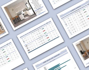 Home Design Planner & Budget Tracker Google Sheets, Renovation Cost Estimator, Interior Design Project Expense Spreadsheet Template