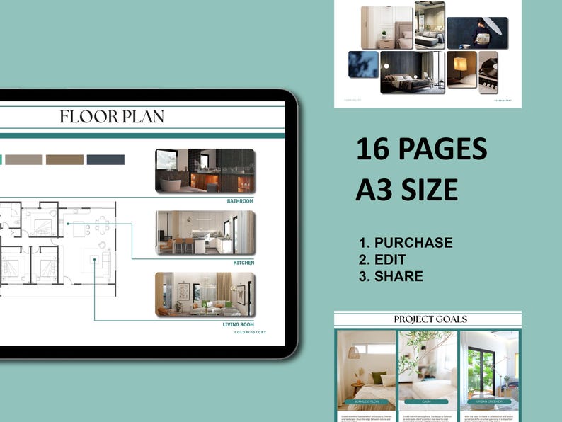 Interior Design Presentation Canva Template, Client Proposal, Mood ...