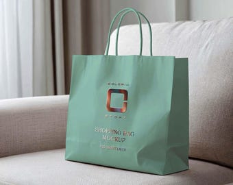 Retail Eco Paper Bag Mockup PSD, Shopping Bag, Branding Packaging, Realistic Product Display