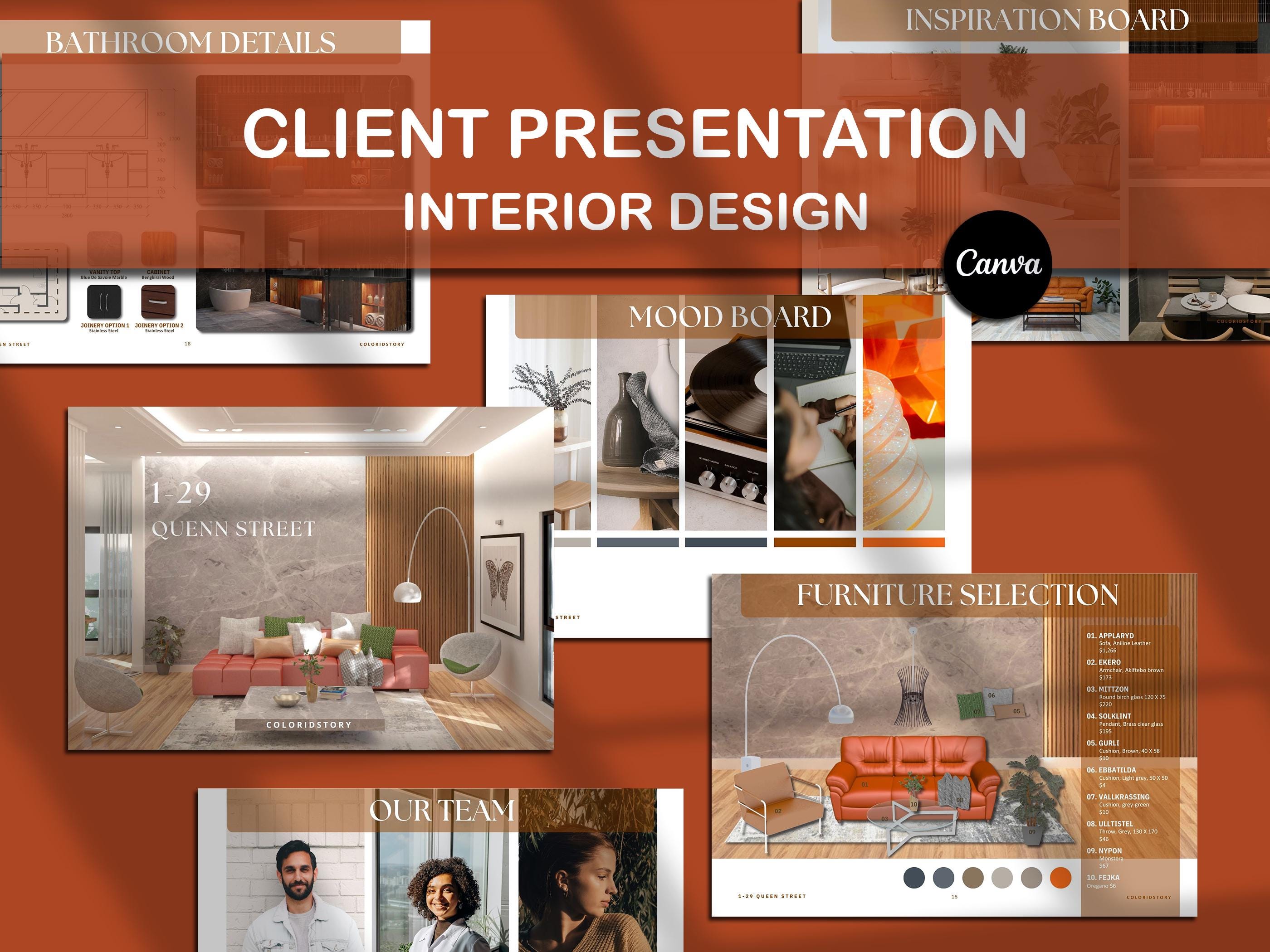 Interior Design Presentation Template Concept Mood Board Template for ...