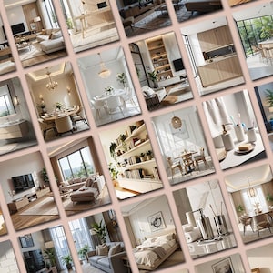 Minimalist Interior Stock Images, Modern Home Aesthetic Photos for Branding, Perfect for Websites, Marketing & Social Media, AI Interior