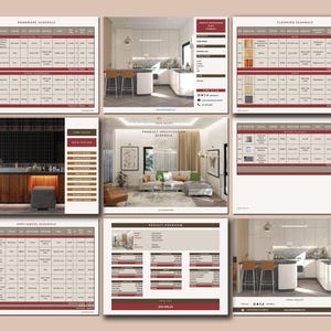 Interior Design Specification Templates: FF&E Schedule (Excel, Canva, Google Sheets)