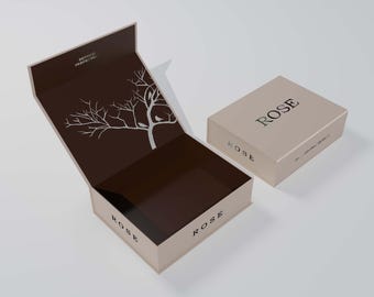 Magnetic Box Packaging Mockup Bundle, Luxury Box Mockup for Branding, Gift Box Design, PSD Smart Layer Template, Packaging Presentation