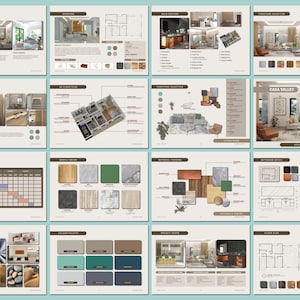 Interior Design Presentation, Interior Project Template, Client Presentation, Project Proposal, Adobe InDesign Template, Canva template
