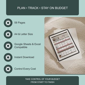 Room by Room Home Renovation Budget Planner, Home Remodeling Planner Checklist Google Sheets, Spec Sheet Contractor, Interior Specs Tracker image 4