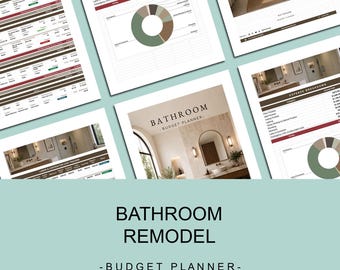 Bathroom Remodel Budget Planner, Renovation Budget Template, Excel & Google Sheets, Cost Tracker, Expense Tracker, Project Planner