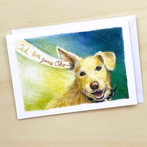 Karte Hund | Klappkarte mit Umschlag | Felltier Freundschaft Hund | Lieblingsmensch |Aufmunterung  | Trostkarte | Freundschaftskarte