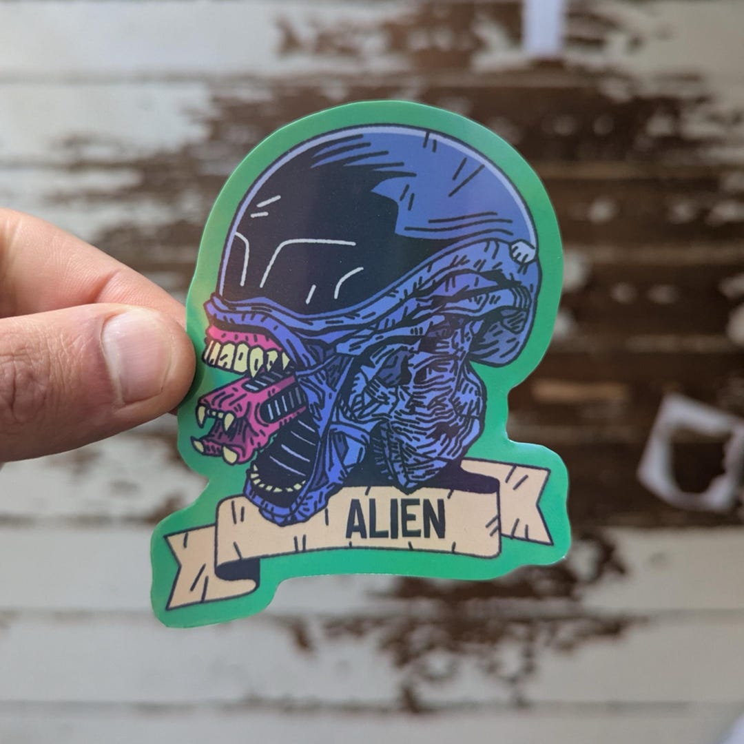 Alien Sticker, Xenomorph Sticker, Retro Sci-fi Horror Sticker, 80s ...