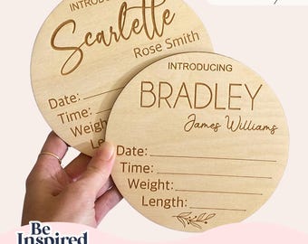 Hello World CUSTOM baby birth stat sign laser cut svg | Template baby sign laser file | Template Birth announcement digital laser cut file