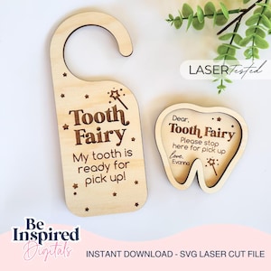 Tooth Fairy Sign Laser Cut File SVG | Laser Engrave Files | SVG | Laser Files | Tooth Fairy Door Sign | Tooth Fairy Collection SVG