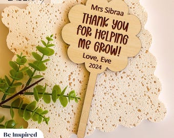 Teacher Gift Plant Sign laser cut SVG | Teacher Appreciation digital laser cut file | Teacher Flower Sign Laser Cut File | Teacher Thank you