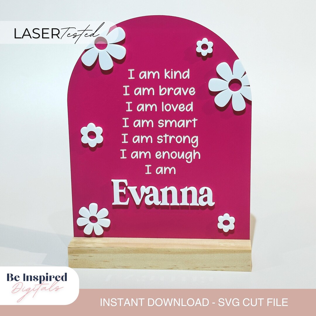 Affirmation Sign Svg Laser Cut File | Kids Affirmation Bedroom Sign SVG ...