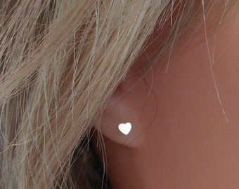 tiny heart stud Earrings, 14k Gold Filled, Jewelry