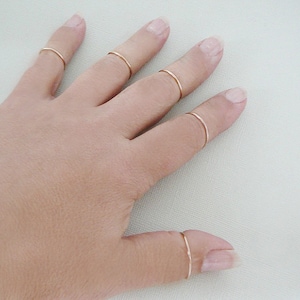 14 kt Gold Filled Ring, 1 stacking skinnies ring thin skinny stacker minimal midi knuckle ring