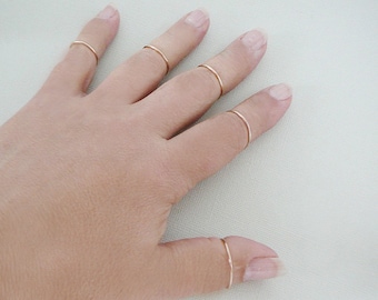 14 kt Gold Filled Ring, 1 stacking skinnies ring thin skinny stacker minimal midi knuckle ring