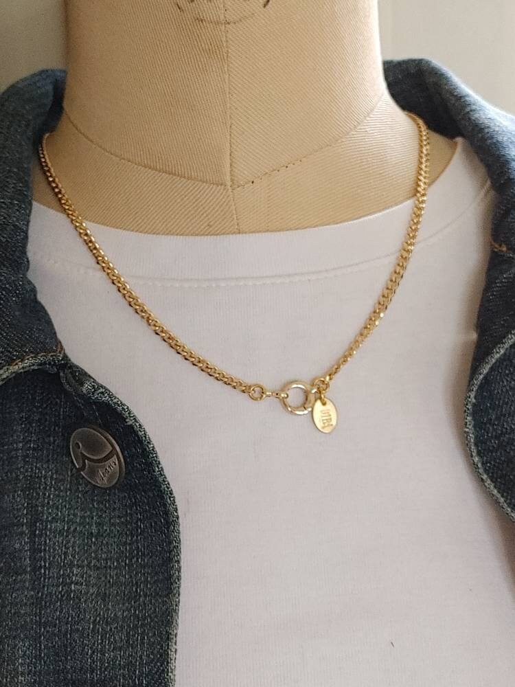 Curb Chain Link Necklace Gold Filled Stack Necklace Etsy New Zealand