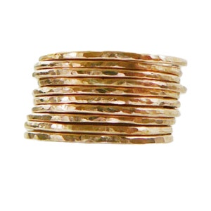 14 kt Gold Filled Ring, 1 Hammered stacking skinnies thin skinny stacker ring midi knuckle