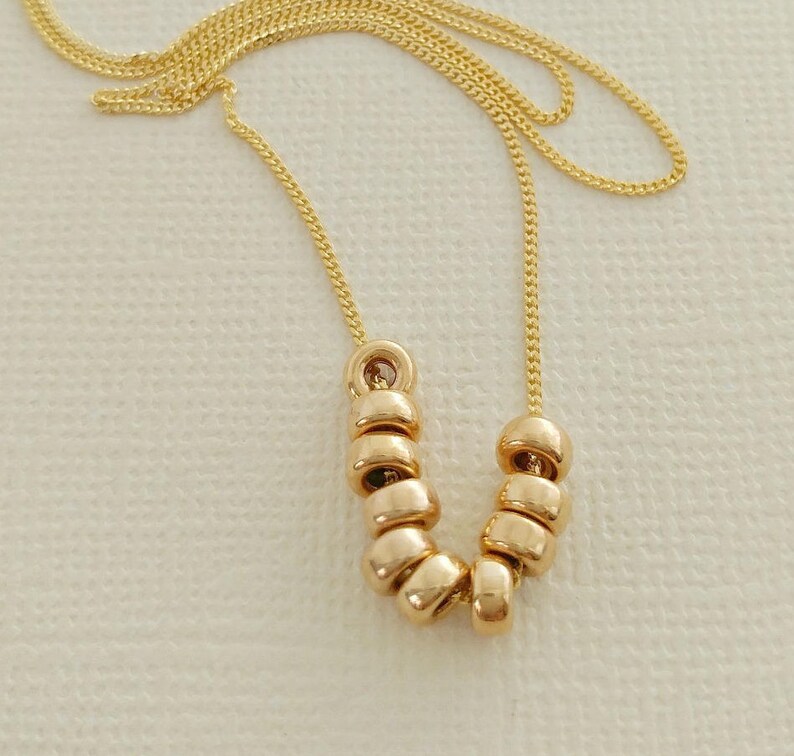 Necklace 14kt gold filled Slider Bead Pendant layering Etsy