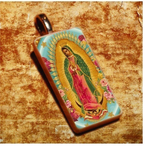 Virgin Guadalupe Domino Necklace