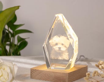 Personalized 3D Crystal Photo, Custom Engraved Picture & Glass Laser Etched for Anniversary, Valentine Gifts Keepsake
