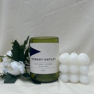 Upcycled Robert Oatley Pinot Noir | Elegant Wine Bottle Vase or Decor | Eco-Friendly Handmade Accent