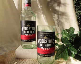 x2 Rustic Wood-Stocked Wine Bottle | Upcycled Home Decor | Eco-Friendly Vase or Centerpiece